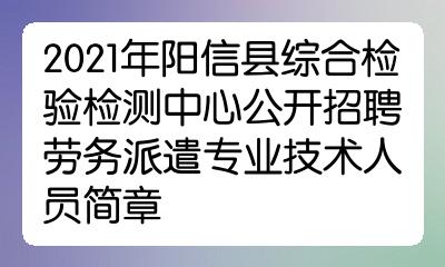 2021年陽信縣綜合檢驗檢測中心公開招聘勞務派遣專業技術人員簡章