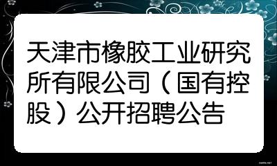 天津市橡胶工业研究所有限公司国有控股公开招聘公告