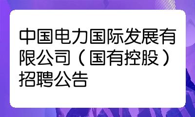 中國電力國際發展有限公司國有控股招聘公告