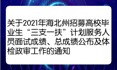 畢業生三支一扶計劃服務人員面試成績總成績公佈及體檢政審工作的通知