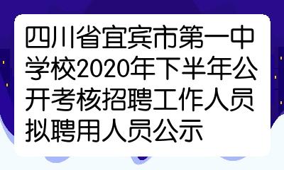 四川省宜賓市第一中學校2020年下半年公開考核招聘工作人員擬聘用人員