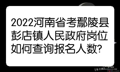 2022河南省考鄢陵縣彭店鎮人民政府崗位如何查詢報名人數